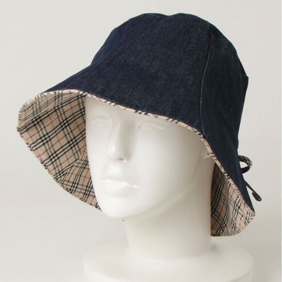 【Burberry】Blue Label Nova Check Denim Hat - Picture 1 of 9